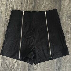 Forever 21 Black High Waist Zippered Shorts